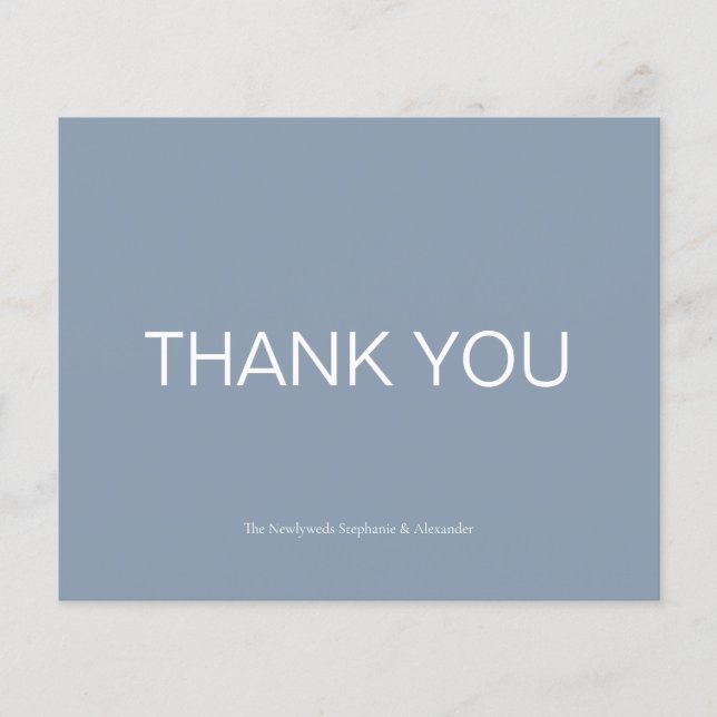 Budget Simple Dusty Blue Landscape Danke Karte (Vorderseite)