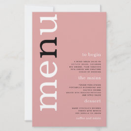 BUDGET Simple Dusty Rose Typographie Mariage Menu