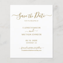 Budget Simple Elegant Script Save the Date Flyer