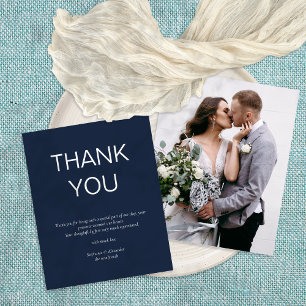 Budget Simple Foto Navy Blue Dankeschön Karte