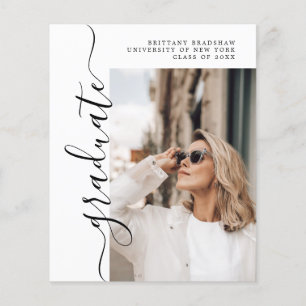 Budget Simple Graduate Chic Photo Graduate Carte G