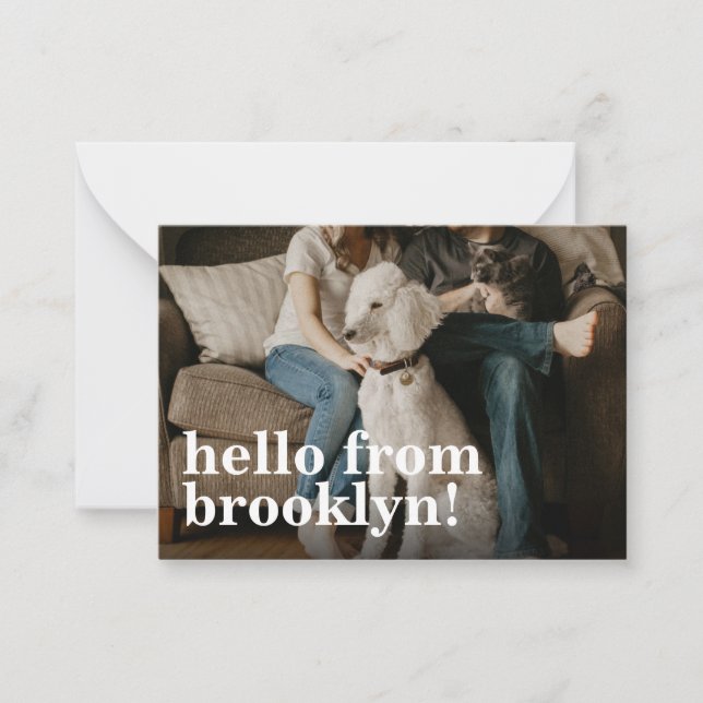 Budget Simple Hello New Zuhause Address Foto Movin Mitteilungskarte (Vorderseite)