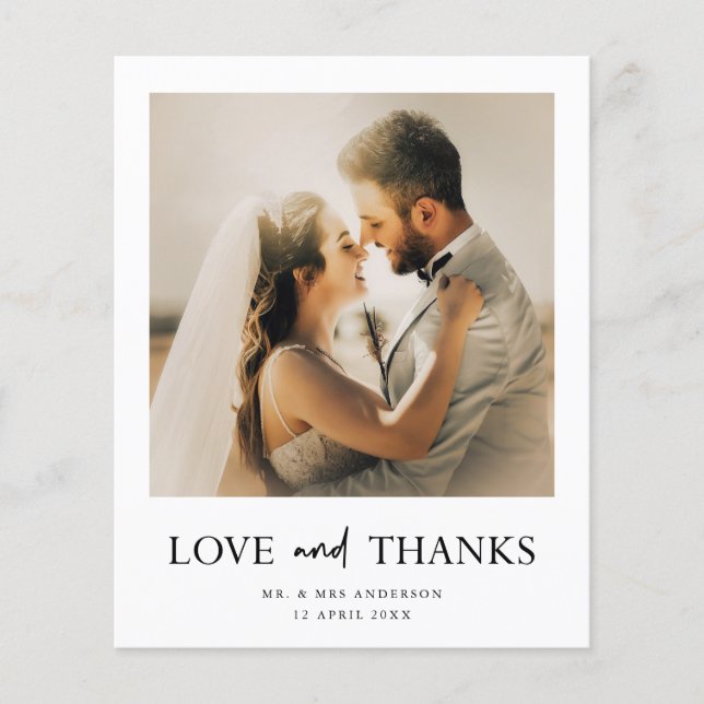 Budget Simple Minimalistisch Wedding Foto Vielen D (Vorderseite)