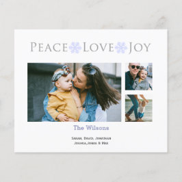 Budget Simple Peace Liebe Joy Foto Holiday Card