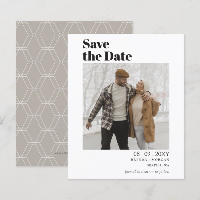 Budget Simple Photo Moderne Enregistrer Les Cartes (Devant / Derrière)