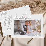 Budget Simple Script Wedding Foto Vielen Dank Postkarte<br><div class="desc">Modern Simple Script Wedding Foto Vielen Dank Postcard. Für weitere Anpassungen klicken Sie bitte auf den Link "Weitere Anpassung" und verwenden Sie unser Design-Tool,  um diese Vorlage zu ändern.</div>