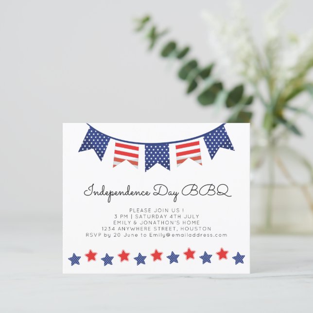 Budget Simple Stars Bunting 4. Juli GRILLEN Einlad (Stehend Vorderseite)