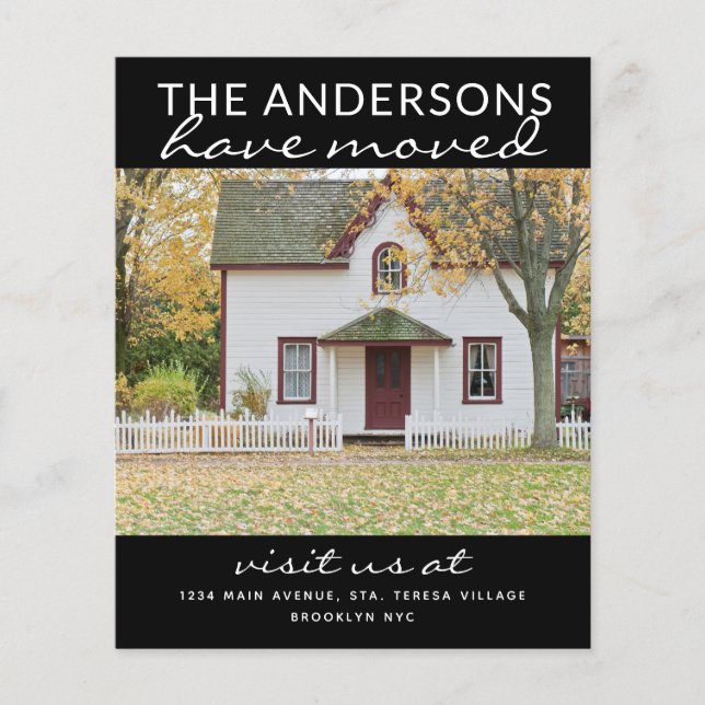 Budget Simple Zuhause Foto Moving Black Ankündigun (Vorderseite)