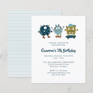 Budget Skateboard Monsters 5. Geburtstag Einladung