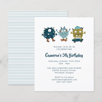 Budget Skateboard Monsters 5. Geburtstag Einladung