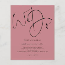 Budget Skript machen wir Dusty Rose Hochzeit Einla