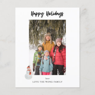 Budget Snowman Happy Holidays Foto Vertikal Flyer