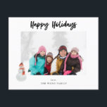 Budget Snowman Happy Holidays Foto - White BK Flyer<br><div class="desc">****** PAPIER IST DÜNN. AKTUALISIEREN SIE EIN BILDERPAPIER. ES SIND KEINE ENVELOPEN ENTHALTEN. FÜR KARTENLAGER, THICKERKARTEN, KARO DEN LINK UNTEN AUS. KARTENBESTAND, THICKER KARTEN HABEN EINE OPTION FÜR ENVELOPES ODER ENTHÄLT SIE******** Rett Geld auf Karten mit einem Flyer auf Papier. Genießen Sie Ihren Urlaub mit der Familie und Freunden und...</div>