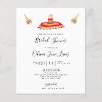 Budget Sombrero Fiesta Bridal Dusche Einladung