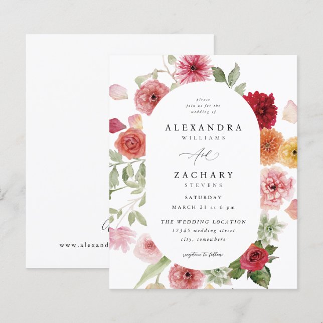 Budget Sommer Mehrfarbenblütenhochzeit 2 (Vorne/Hinten)