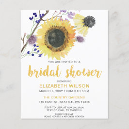 Budget Sonnenblumen Brautdusche Einladung