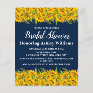 Budget Sonnenblumen Brautdusche Einladungen Blumen