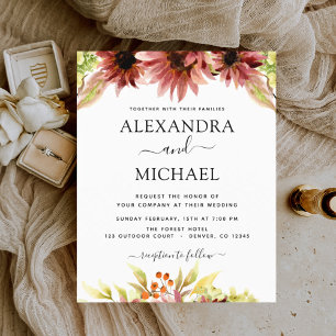 Budget Sonnenblumen Burgund Country Wedding