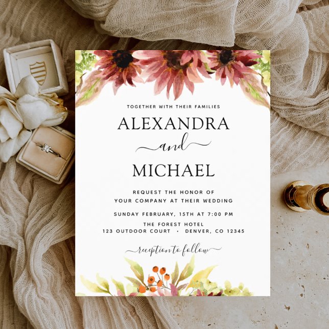 Budget Sonnenblumen Burgund Country Wedding (Von Creator hochgeladen)