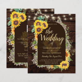 BUDGET Sonnenblumen Lights Lace Wedding INVITE