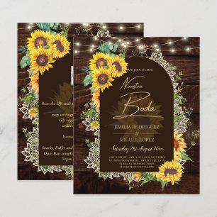 BUDGET Sonnenblumen Lights Lace Wedding INVITE