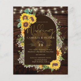 BUDGET Sonnenblumen Lights Lace Wedding INVITE Flyer