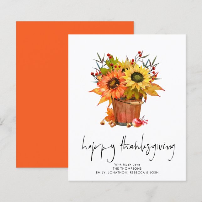 Budget Sonnenblumen Red Berries Happy Thanksgiving (Vorne/Hinten)