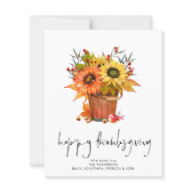 Budget Sonnenblumen Red Berries Happy Thanksgiving