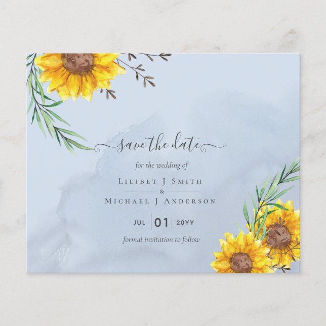 Budget Sonnenblumen Rustikale Waldgartenhochzeit Flyer (Vorne)