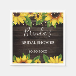 Budget Sonnenblumen Stall Holz String Lights Napki Serviette