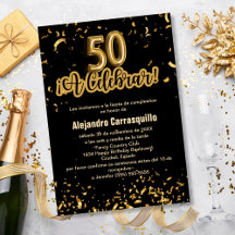 Budget Spanisch Schwarz & Gold Konfetti 50. Geburt