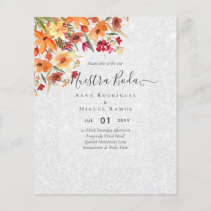 BUDGET Spanische BODA Herbst Blume Orange Burgund