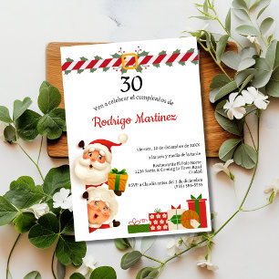 Budget Spanischer Santa & Mrs Claus 30. Geburtstag Einladung