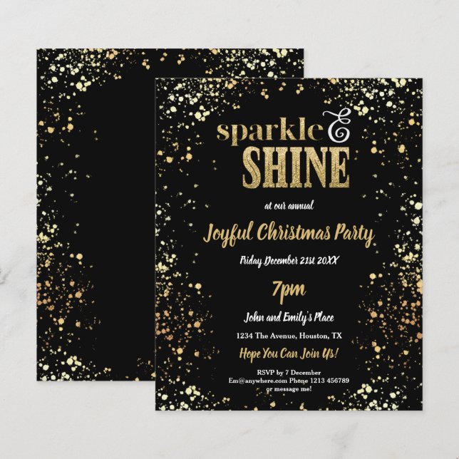Budget Sparkle Shine Gold Black Christmas Party (Vorne/Hinten)