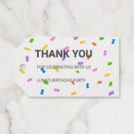 Budget Sprinkles Confetti 1st Birthday Geschenkanhänger
