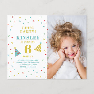Budget Sprinkles Foto Kindergeburtstag Einladung