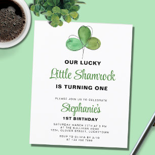Budget St. Patrick's Day 1. Geburtstag Einladung