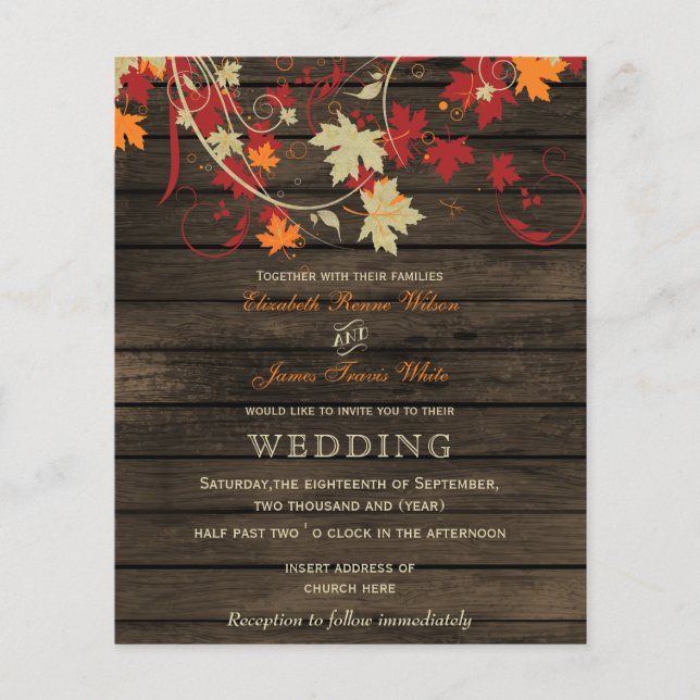 Budget Stallholz Rustikale Hochzeit im Herbst Einl (Vorderseite)
