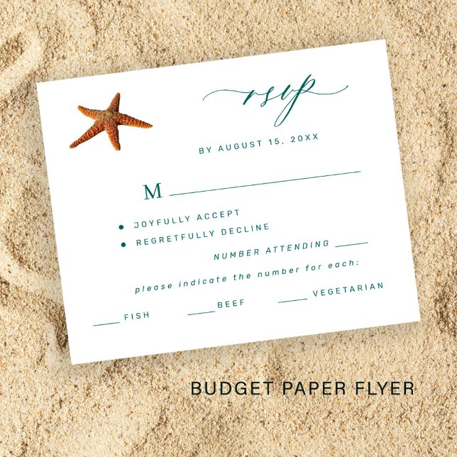 Budget starfish aqua aquamarine Speisekarte Wahl H Flyer (Von Creator hochgeladen)