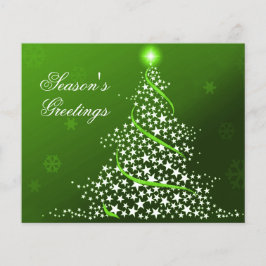 Budget Starry Christmas Tree Green Holiday Card