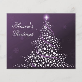 Budget Starry Christmas Tree Lila Weihnachtskarte