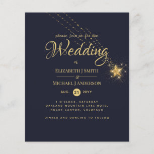 Budget Sternenklar Blaue Hochzeitseinladung Flyer
