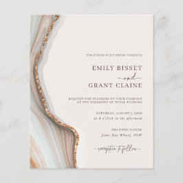 Budget Stone Marble Agate Hochzeit Einladung Flyer