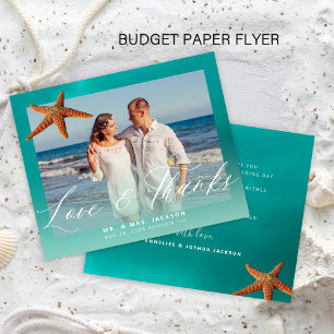 Budget Strandhochzeit individuelle Foto Dankeschön Flyer