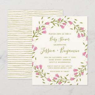 Budget Stylisch Rosa Garten Blumen Baby Shower
