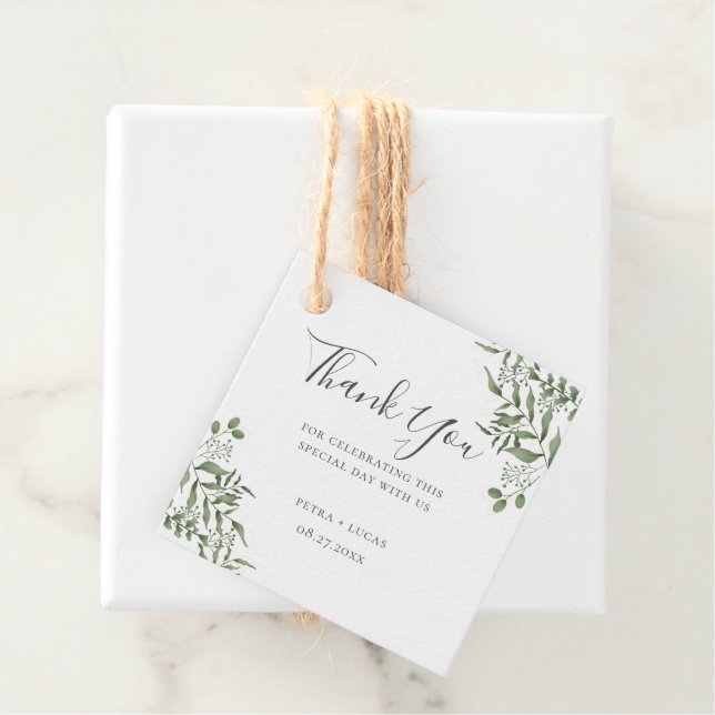 Budget Succulent Eucalyptus Blätter Vielen Dank Geschenkanhänger (Beispiel)