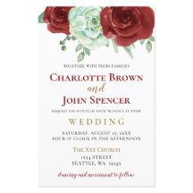 Budget sukkkulente burgundy Hochzeit Einladung