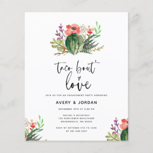 Budget Sukkulente Taco Bout Liebe Engagement Parte Flyer