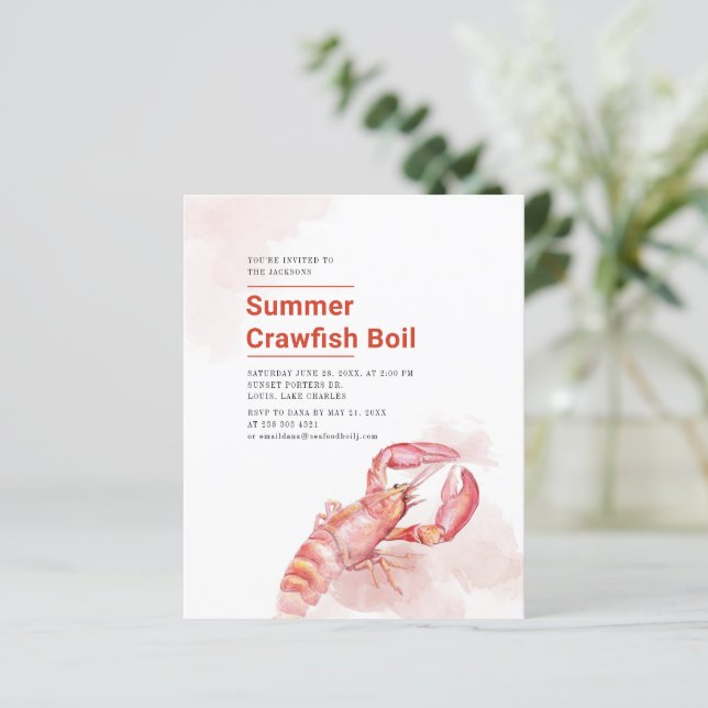 Budget Summer Crawfish Seafood Boil Party einladen (Stehend Vorderseite)