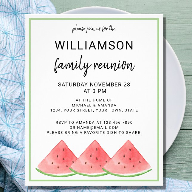 Budget Summer Family Wiedersehen Watermelon Einlad Flyer (Von Creator hochgeladen)